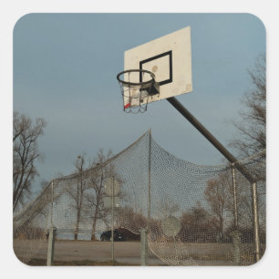 Pegatina Cuadrada Bonito Baloncesto