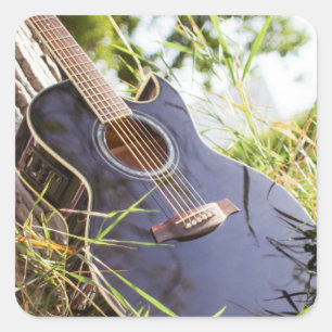 Pegatina Cuadrada Bonito Bass Guitar