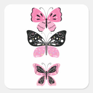 Pegatina Cuadrada Bonito Butterflies