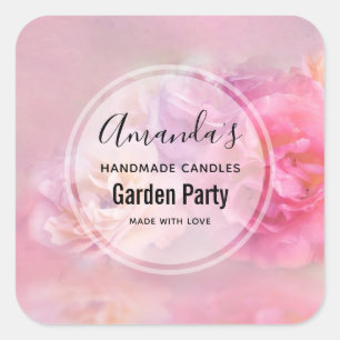 Pegatina Cuadrada Bonito Carnations Fotografía de Candle Business