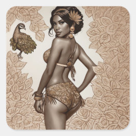 Pegatina Cuadrada Bonito como Bonito