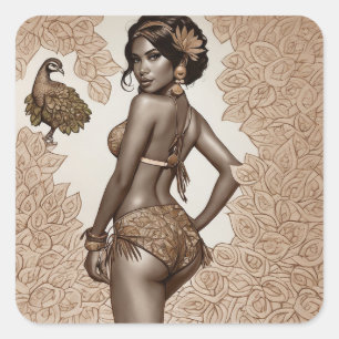 Pegatina Cuadrada Bonito como Bonito