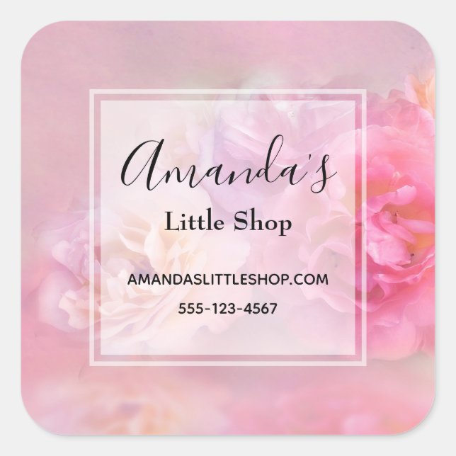 Pegatina Cuadrada Bonito De Carnaciones De Estilo Fotográfico (Anverso)