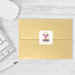 Pegatina Cuadrada Bonito en la celebración de los 30 Años Rosados