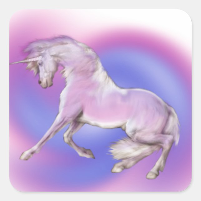 Pegatina Cuadrada Bonito en regalos de Niña Rosa para Chicas (Anverso)