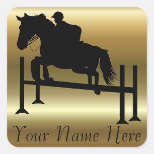 Pegatina Cuadrada Bonito Hunter Jumper Horse