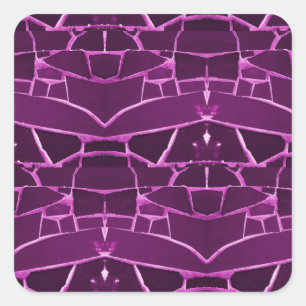 Pegatina Cuadrada Bonito Mosaico Púrpura Patrón de Giro