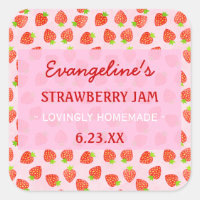 Bonito personalizada de fresa Jam Jar