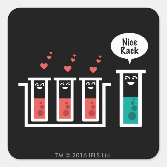 Pegatina Cuadrada Bonito rack (Anverso)