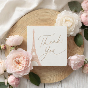 Pegatina Cuadrada Bonjour Bebe Paris Baby Shower francés