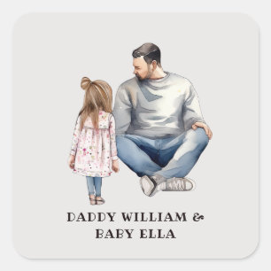 Pegatina Cuadrada Bono padre y hija (4)