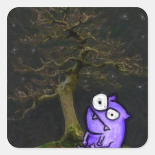 Pegatina Cuadrada Bonsai y la bestia