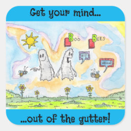 Pegatina Cuadrada Boo Bees