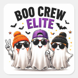 Pegatina Cuadrada Boo Crew Elite Amigos Fantasmas Divertidos Hallowe