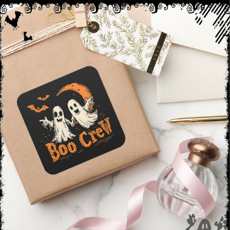 Pegatina Cuadrada Boo Crew | Exdiseñador | Halloween