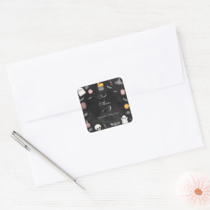 Pegatina Cuadrada ¡Boo! Fiesta de cumpleaños de niños en Spooktacula