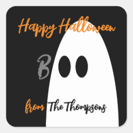 Pegatina Cuadrada Boo Ghost Happy Halloween