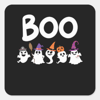 Pegatina Cuadrada Boo Halloween