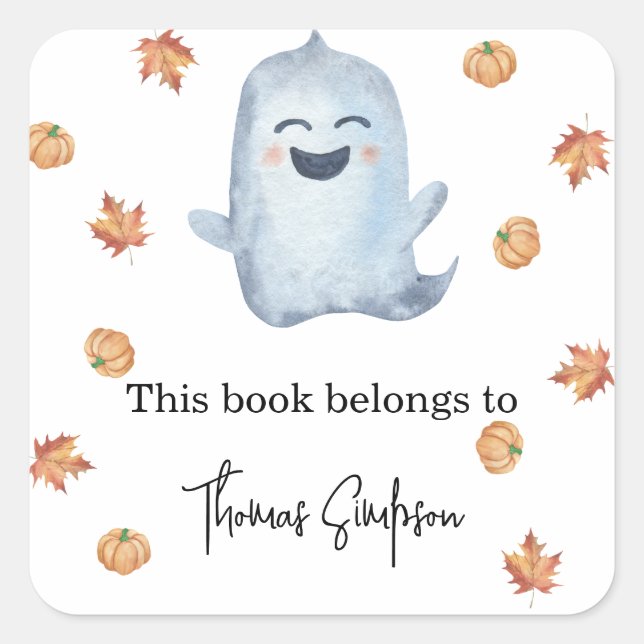 Pegatina Cuadrada Boo - placa de ducha para bebés (Anverso)