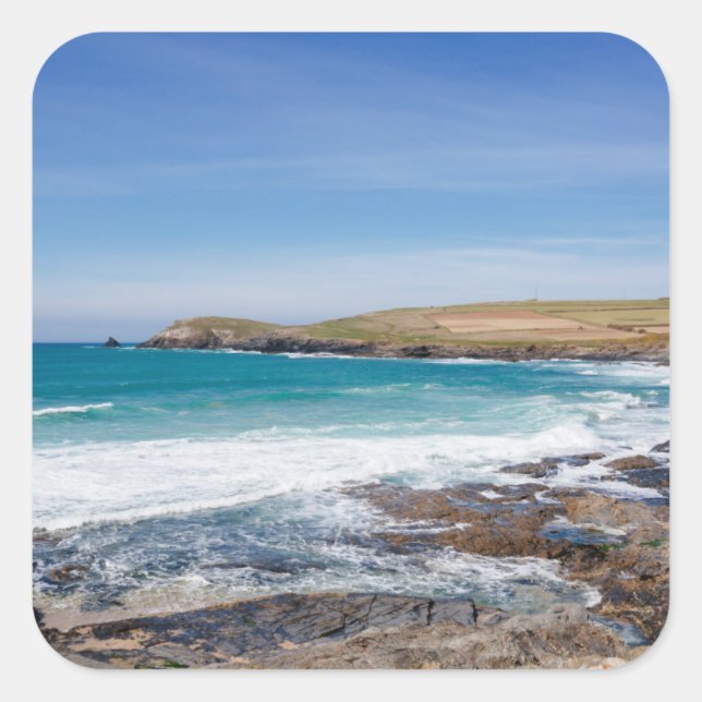 Pegatina Cuadrada Boobys Bay Beach |Inglaterra (Anverso)