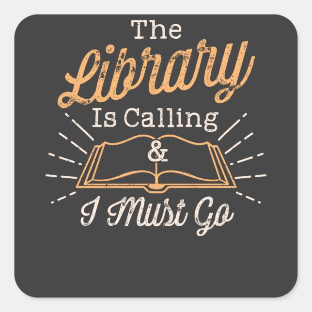 Pegatina Cuadrada Book Nerd - La Biblioteca Llama (Anverso)