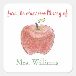 Pegatina Cuadrada Bookplates personalizados del regalo del profesor