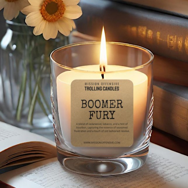 Pegatina Cuadrada Boomer Humor Candle Labels (Subido por el creador)