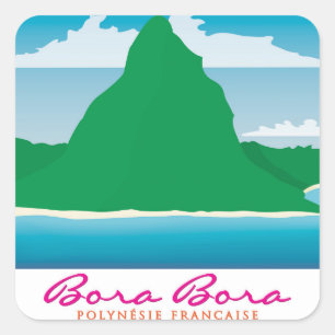 Pegatina Cuadrada Bora Bora