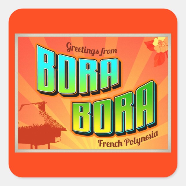 PEGATINA CUADRADA BORA BORA (Anverso)