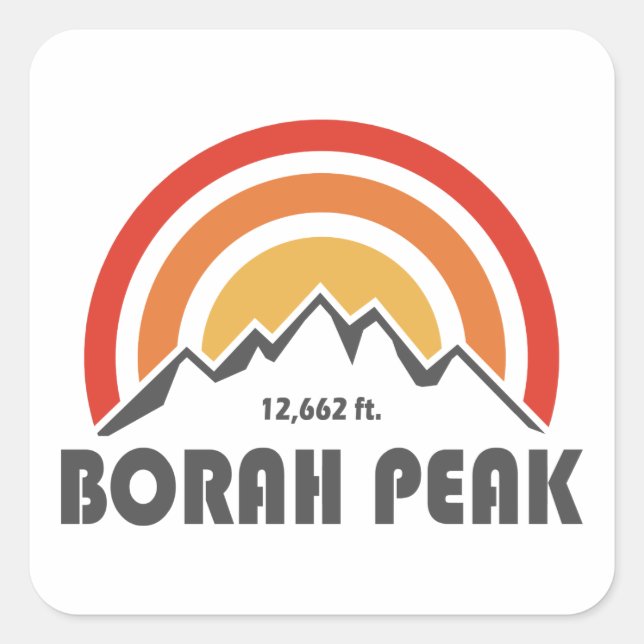 Pegatina Cuadrada Borah Peak (Anverso)