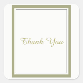 Pegatina Cuadrada Borde de oro Gracias