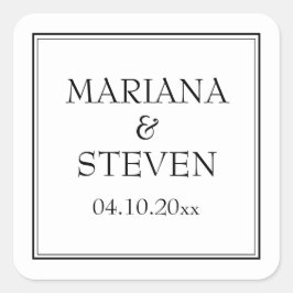 Pegatina Cuadrada Borde moderno Minimalista negro y blanco
