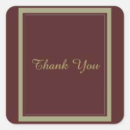 Pegatina Cuadrada Borgoña y oro gracias