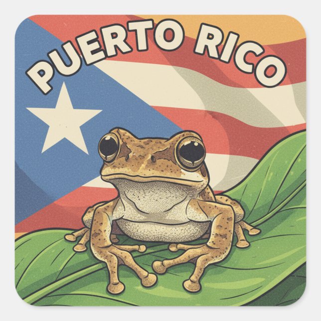 Pegatina Cuadrada Boricua (Anverso)