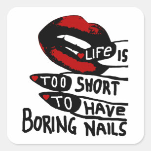 Pegatina Cuadrada Boring Nails