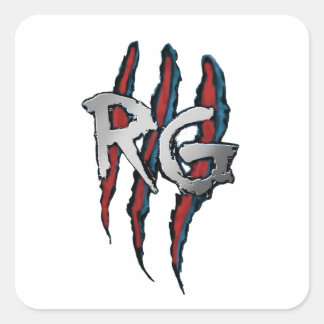 Pegatina Cuadrada Borrar logotipo RG