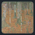 Pegatina Cuadrada Bosque Birch por Gustav Klimt, Art Nouveau vintage<br><div class="desc">El Bosque de Birch (1903) de Gustav Klimt es una pintoresca pintura del paisaje de arte de la era victoriana que presenta una escena natural. Bosque con abedules y hojas en otoño con hojas marrones diseminadas por el suelo. Sobre el artista: Gustav Klimt (1862-1918) fue un pintor sinfín austríaco y...</div>