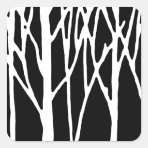 Pegatina Cuadrada Bosque Birch por Leslie Peppers