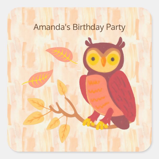 Pegatina Cuadrada Bosque de otoño (Anverso)