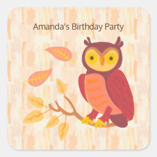 Pegatina Cuadrada Bosque de otoño