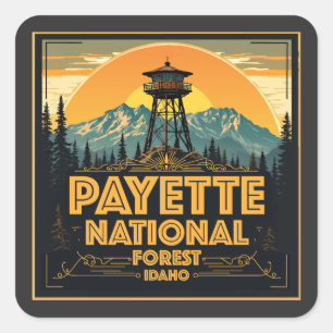 Pegatina Cuadrada Bosque nacional de Payette Idaho