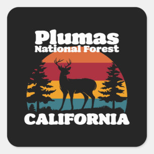 Pegatina Cuadrada Bosque nacional de Plumas de California
