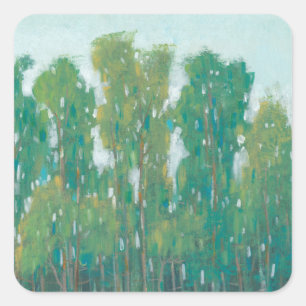 Pegatina Cuadrada Bosque verde II