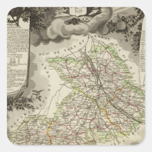 Pegatina Cuadrada Bosques, ciudades y pueblos