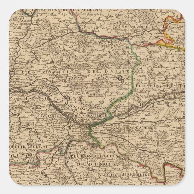 Pegatina Cuadrada bosques de Francia (Anverso)