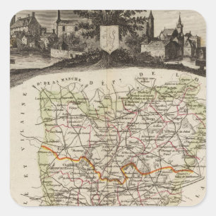 Pegatina Cuadrada Bosques, límites de distrito