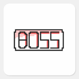 Pegatina Cuadrada "BOSS" Retro font