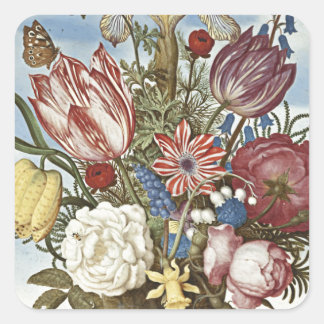 Pegatina Cuadrada Bosschaert Flowers