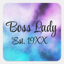 Pegatina Cuadrada Bossy Lady Est.