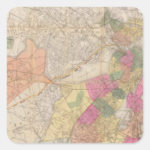 Pegatina Cuadrada Boston 2